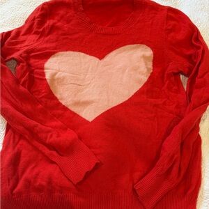 J.Crew Wool Red Heart Sweater